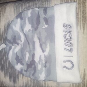 SGA NFL- Indianapolis Colts Salute To Service Lucas Oil Knit Beanie Hat/Unisex